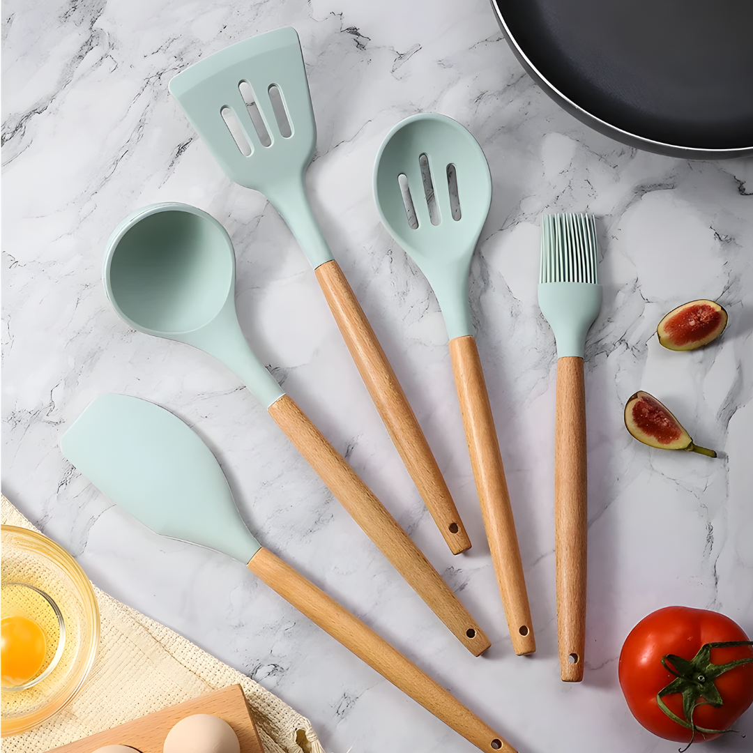 Isvik - Nordique Silikon & Trä Set (12delar)