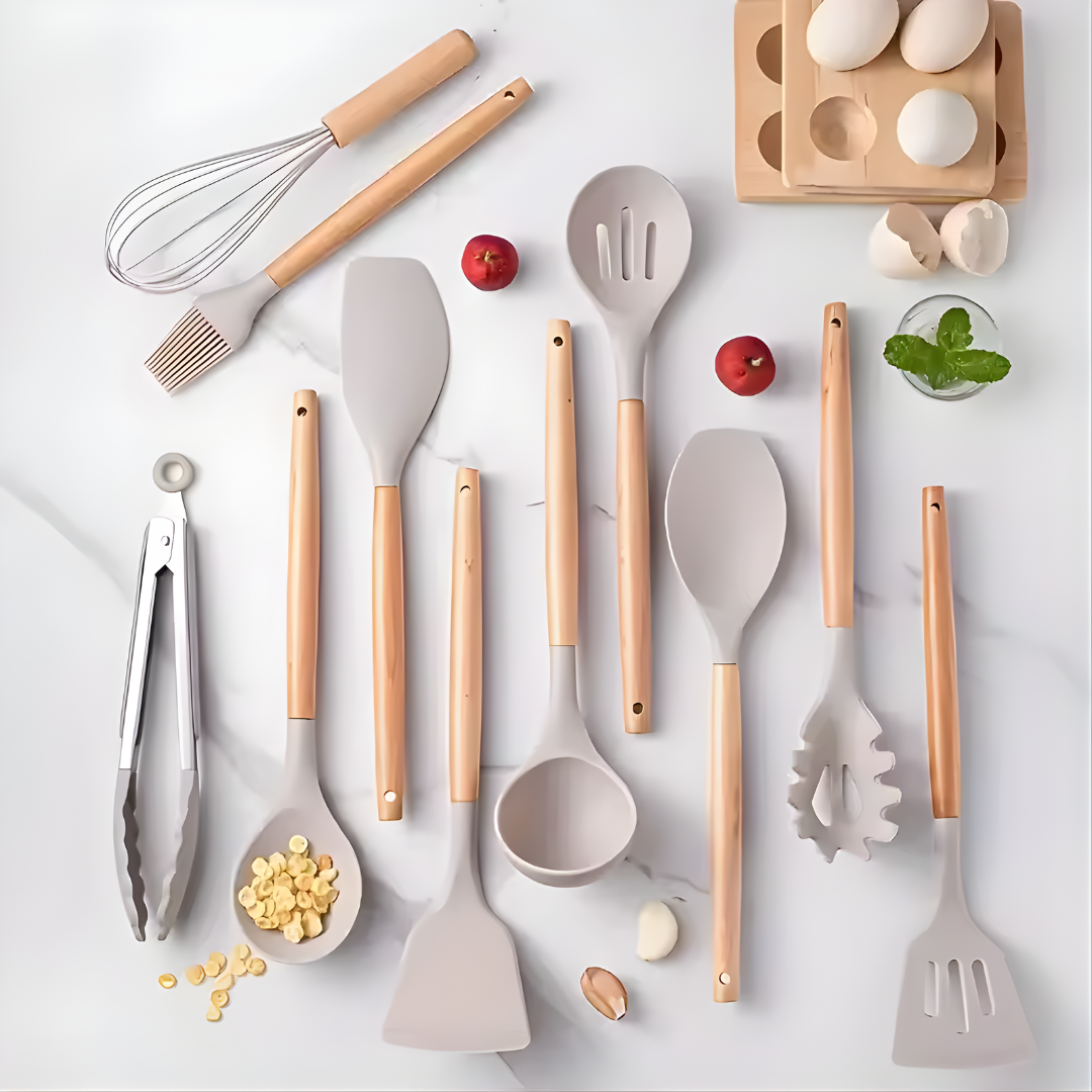 Isvik - Nordique Silikon & Trä Set (12delar)